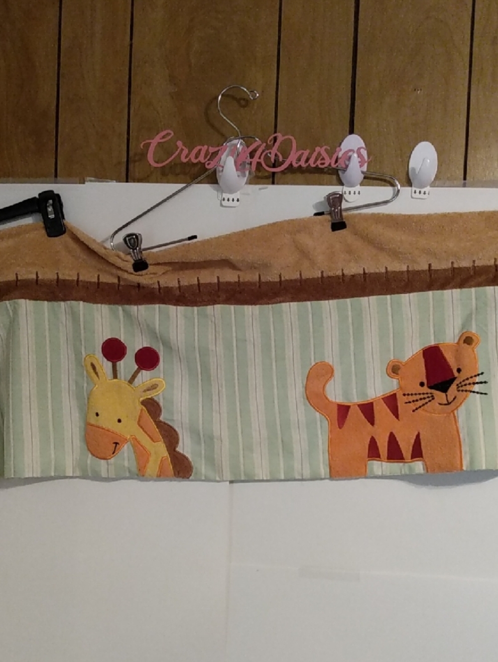 Vtg Plush Textured Zoo Nursery Children Valance Set Of Two